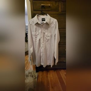 Men's long sleeve white button down shirt